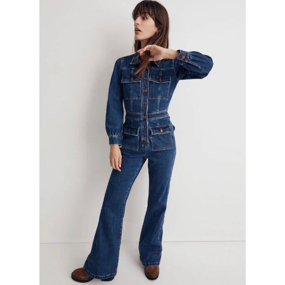 Madewell Denim Flare Jumpsuit size 6